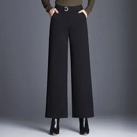 Lucia Plaid Wide-Leg Trouser