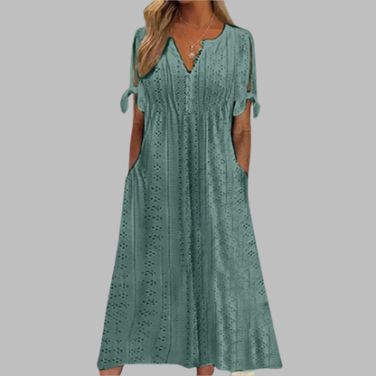 Greca Timeless Chic V-neck Dress