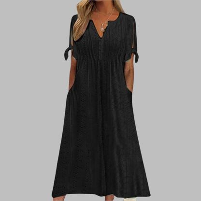 Greca Timeless Chic V-neck Dress