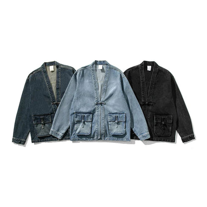 Aurelio Vintage Wash Denim Kimono